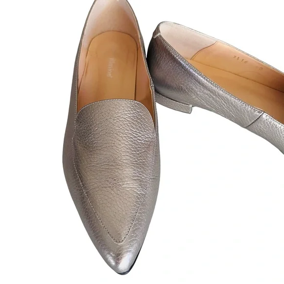 blue illusion Shoes Silver Flat Slip On Size 40 - Picture 2 of 9